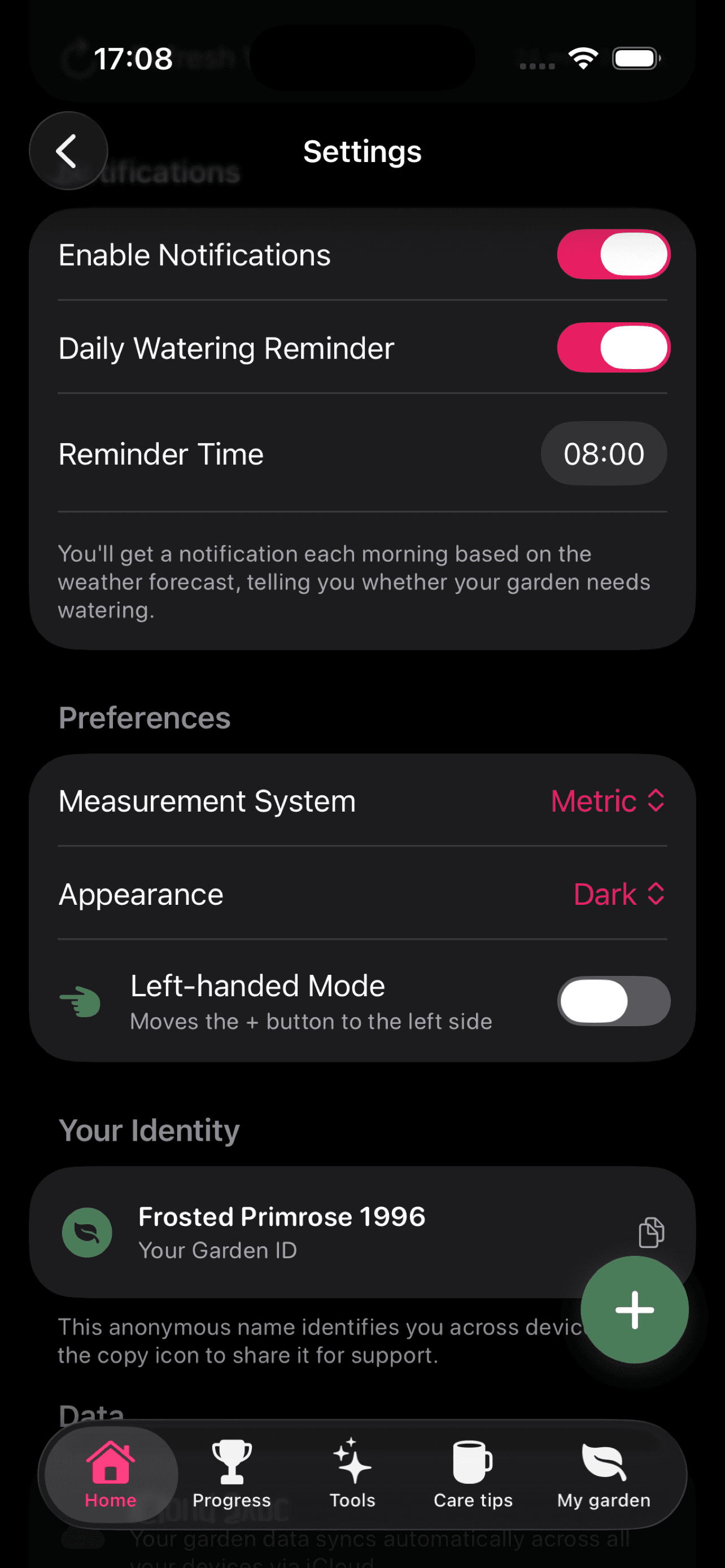Anonymous Identity & Settings