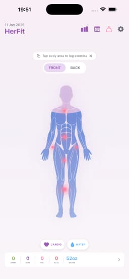 HerFit Home Screen